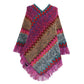 Autumn Winter Style Striped Triangle Shawl Sweater