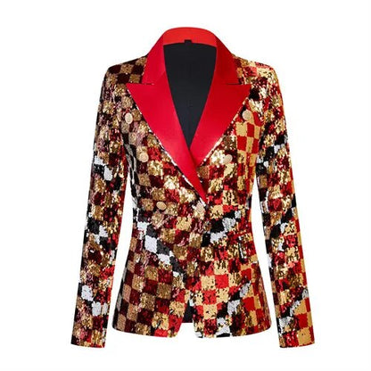 Bright Red Slim Fit Suit Jackets