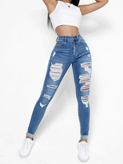 Ripped Skinny Denim Pants