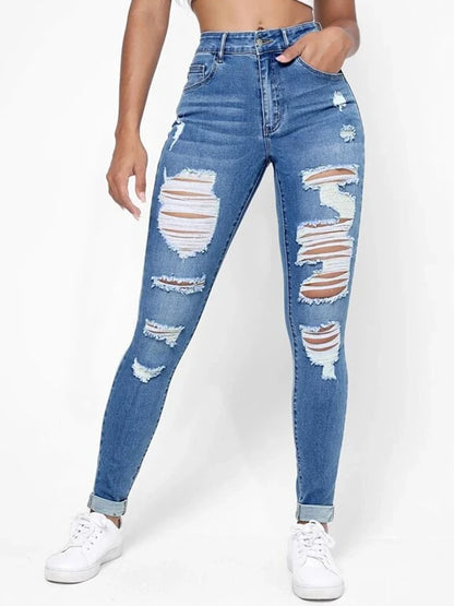 Ripped Skinny Denim Pants