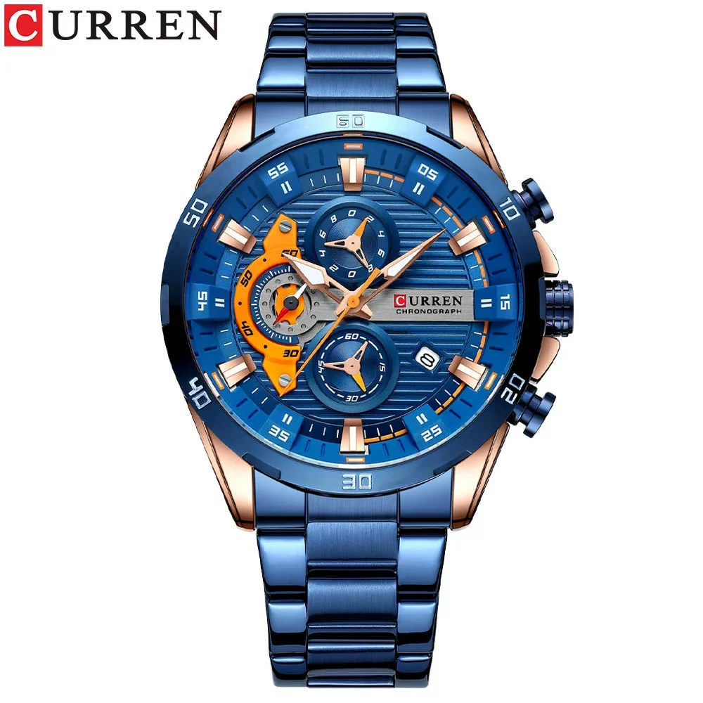 Mens Stainless Steel Creative Waterproof Analog Watches