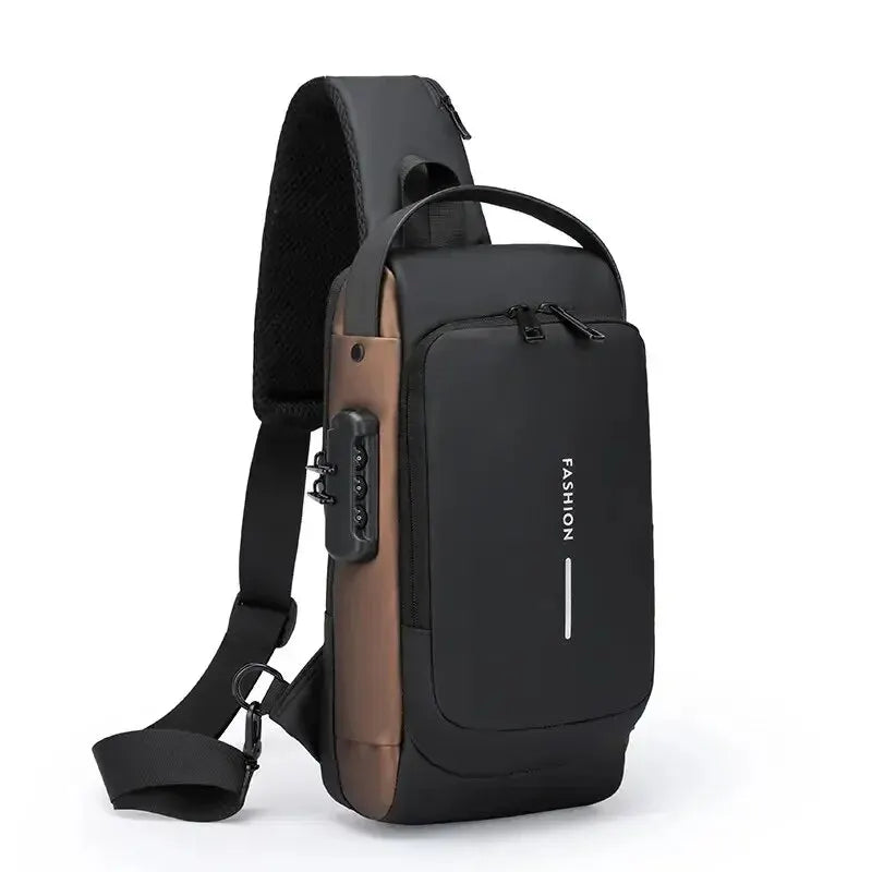 Chic Belted Leather Men Designer Business Handbags