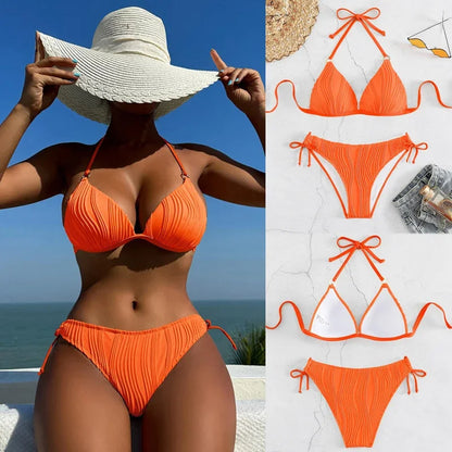 High Cut Women Sexy String Push Up Bikini