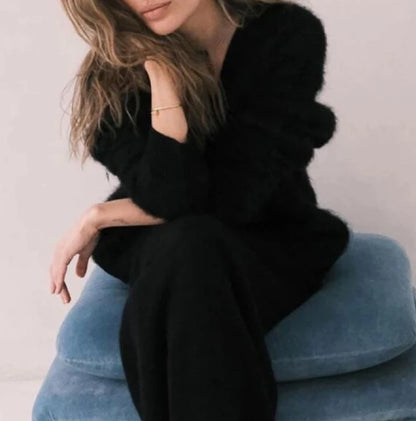 Loose V-Neck Knit Cardigan for Women – 2025 Autumn Casual