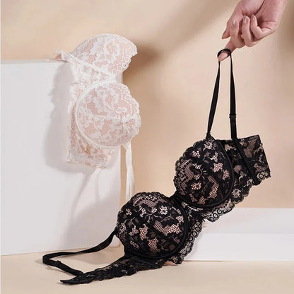 Sexy Lace Floral Bra For Women No Steel Support Comfortable Plus Size Lingerie C D E Cups