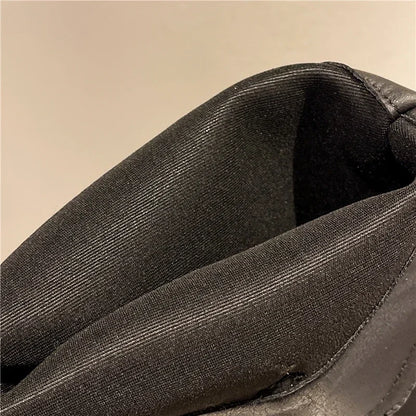 Women’s Knee-High Retro Western Boots 2025 – PU Leather Zipper Chunky Heel Punk Knight Boots