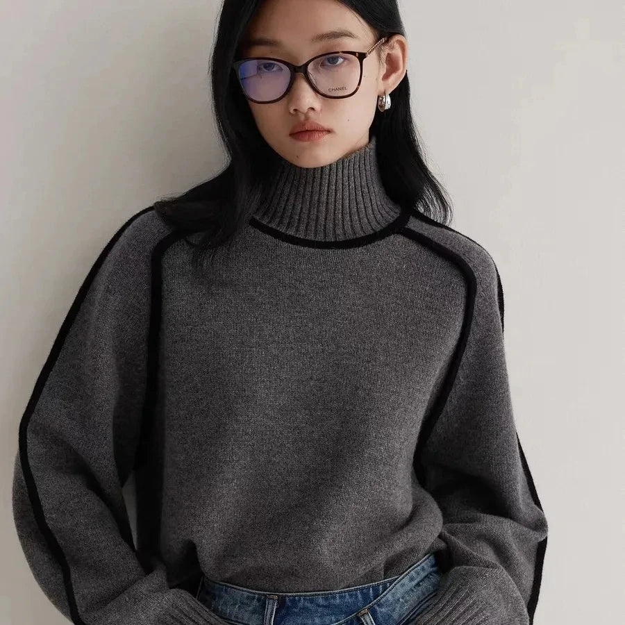 Women Turtleneck Twist Loose Style Warm Winter Sweaters