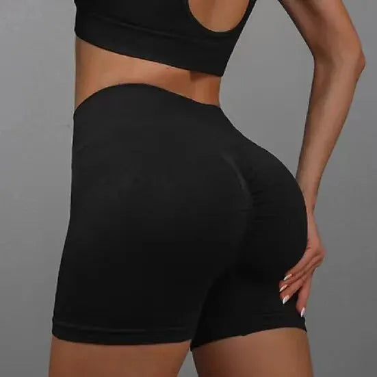 Purple Seamless Workout Shorts Set