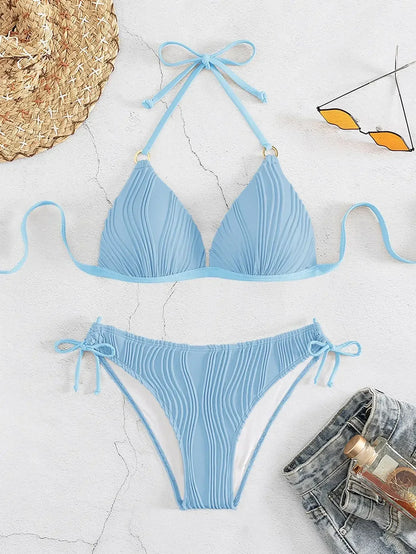 High Cut Women Sexy String Push Up Bikini