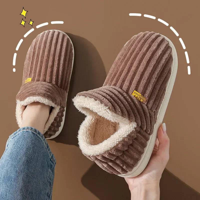 Warm Fluffy Slippers For Women Cozy Faux Fur Cross Indoor Floor Slides Soft Furry Flip Flops For Ladies