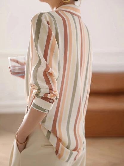 Printed Button Down Shirt Trendy Fashion For Spring Autumn Work And Casual Wear