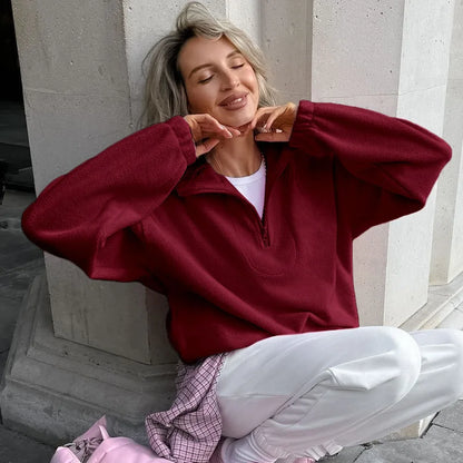 2025 Polar Fleece Hoodie Women S Loose Fit Pullover Sweatshirt For Spring Fall