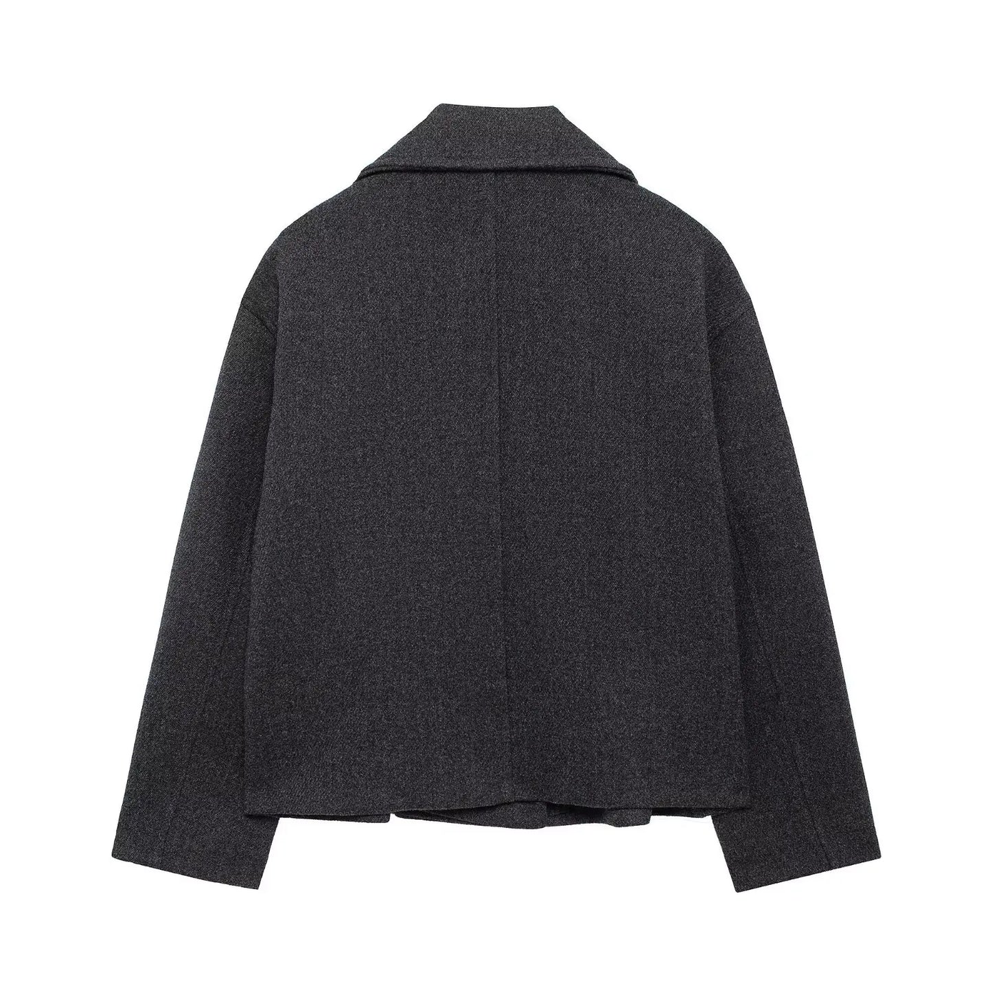 Casual Double Breasted Black Jacket for Effortless Chic Street Style Looks
