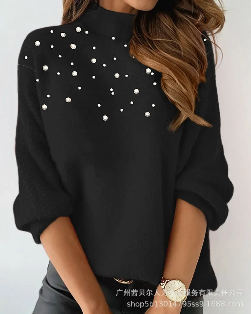 Simple Solid Turtleneck Oversized Sweaters