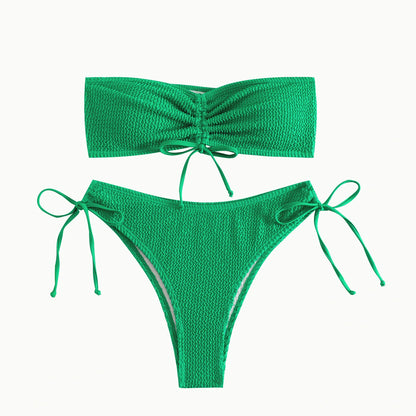 S-XL 12 Colors Bandeau Brazilian Bikini | Women's Two-Piece Swimsuit, Sexy Bathing Suit