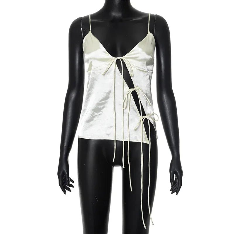 Romantic Utility: Lace-Trim Spaghetti Corset Tank