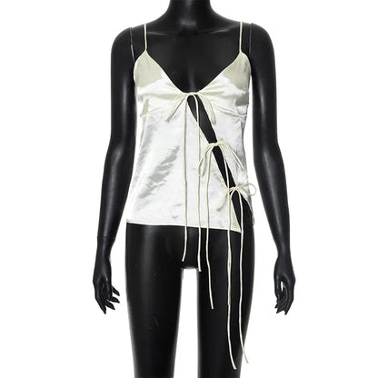 Romantic Utility: Lace-Trim Spaghetti Corset Tank