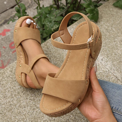 Thick Sole Wedge Heel Gladiator Sandals For Women