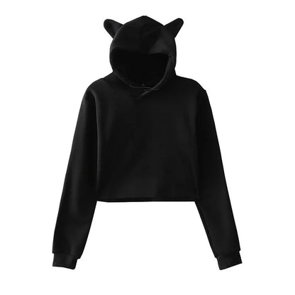 Womens Japanese Graphic Cat Ears Hoodies
