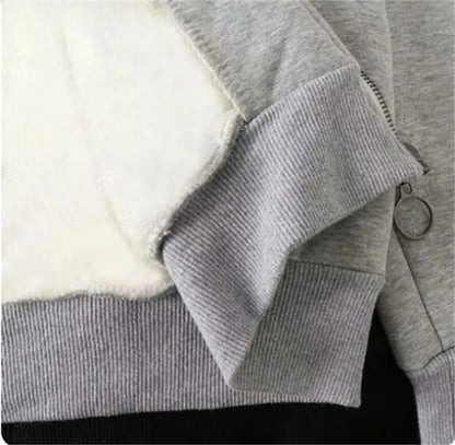 Straight Style Zipper Long Sleeve Women Hoodies