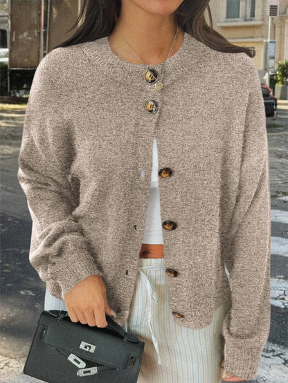 2025 Spring Autumn Womens Medium Length Cable Knit Cardigan Casual Loose Fit Solid Color Jacket