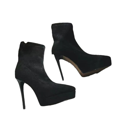 Pointed Toe Embroidery Ethnic Boots For Women Low Heel Red Platform Pumps Modern Designer Plus Size Banquet Shoes