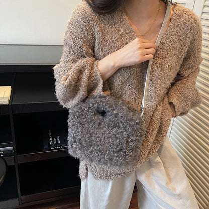 Furry Ball Mini Crossbody Bags