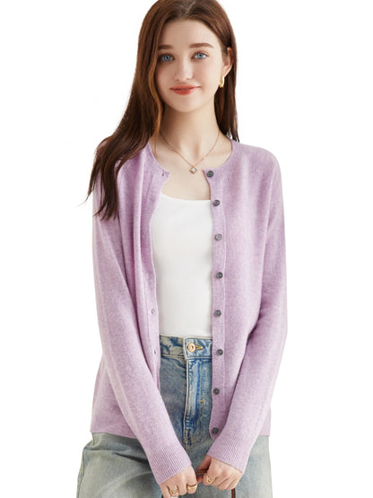 100% Merino Wool Knit Cardigan for Women – Timeless Vintage Style