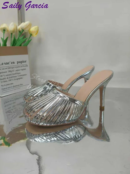 2025 Summer Women S Square Toe Sandals Snake Print Strappy Mules 10 5Cm High Heel Fashion Slippers