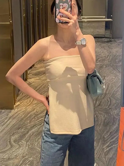 Off Shoulder Backless Sleeveless Tube Top For Women