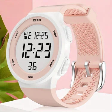 Minimalist Sporty Vibes - Trendy All-White Digital Watch