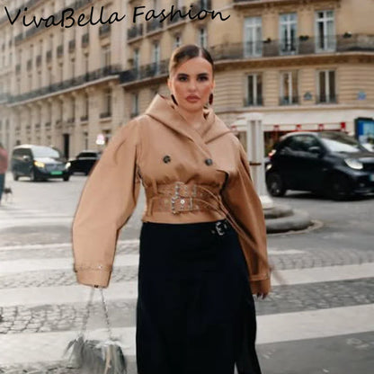 Oversize Long Single Breasted Womens Trench Coat