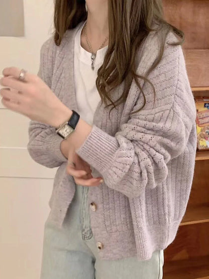 Women Autumn Winter Oversize Knitted Casual Cardigan