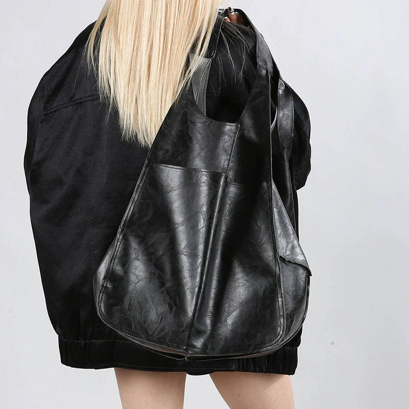 Luxury Soft Leather Shoulder Bag For Women Large Shopper Tote Messenger Bag