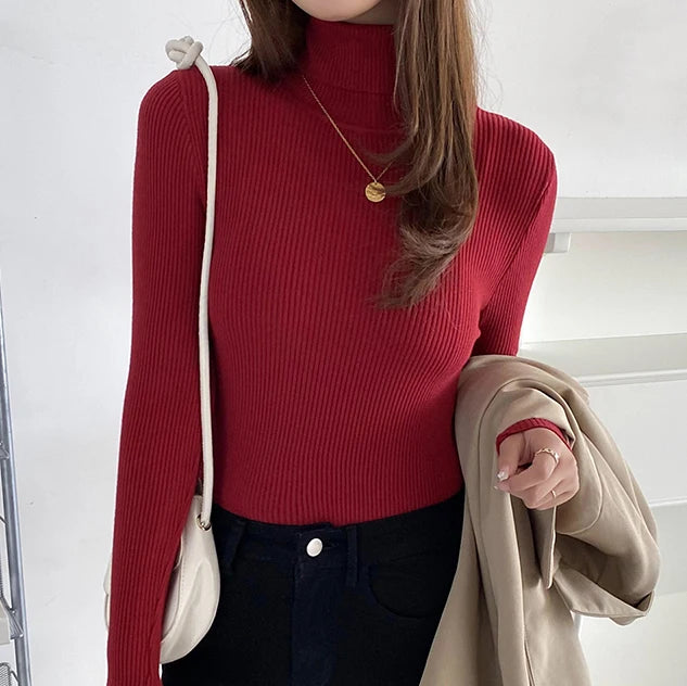2025 Women S Fall Turtleneck Sweater Soft Knitted Cashmere Pullover Jumper Basic Autumn Winter Sweater For Women