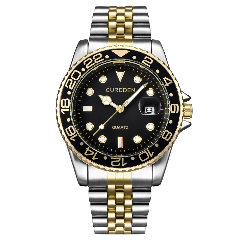 Quiet Luxury Aesthetic - Classic Two-Tone Royal Blue Watch
