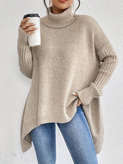 Women Soft Plain Turtleneck Sweaters