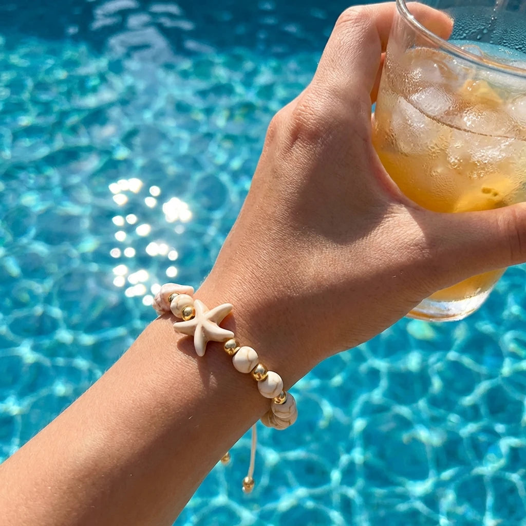 Greek Island Vibes - Turquoise Turtle & Starfish Summer Bracelet