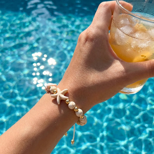 Greek Island Vibes - Turquoise Turtle & Starfish Summer Bracelet