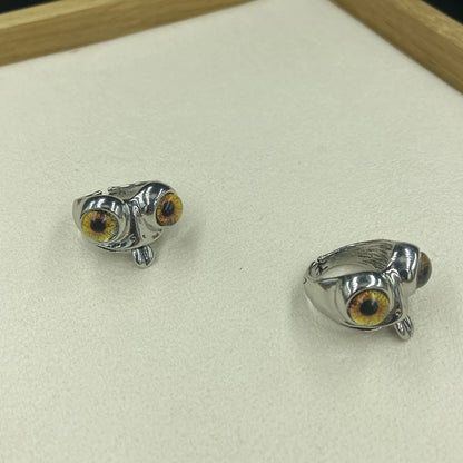 Big-Eyed Frog Ring – Retro Acrylic Adjustable Unisex Statement Ring