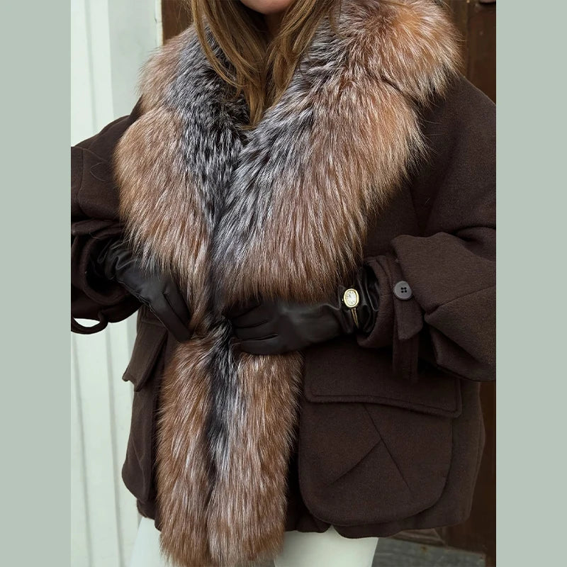 Plus Size 5xl Single Breasted Long Hairy Women Winter Coats