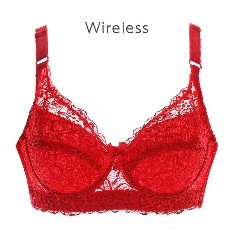 Sexy Lace Bra For Women Wireless Breathable Soft Comfort Lingerie Plus Size 46d 36d Cup