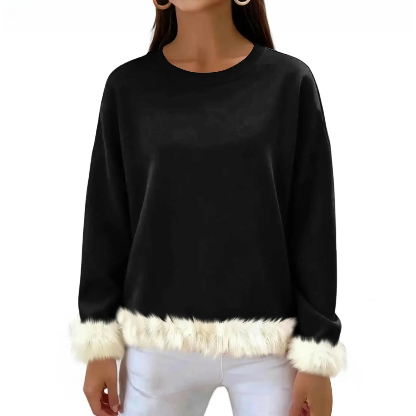 Women O Neck Casual Solid Color Sweaters
