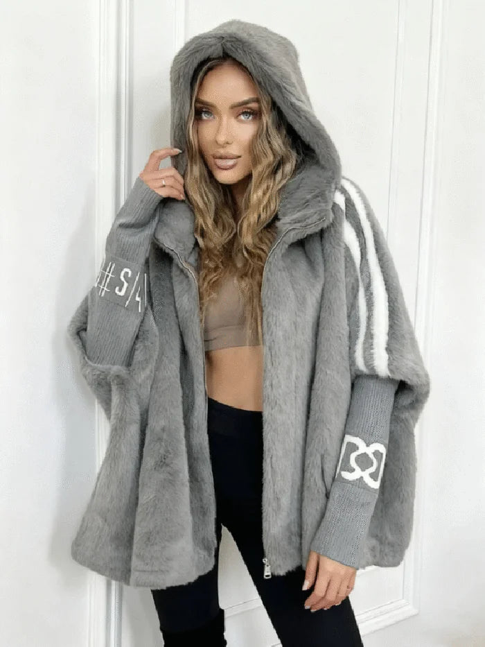 Furry Hooded Wool Winter Coats