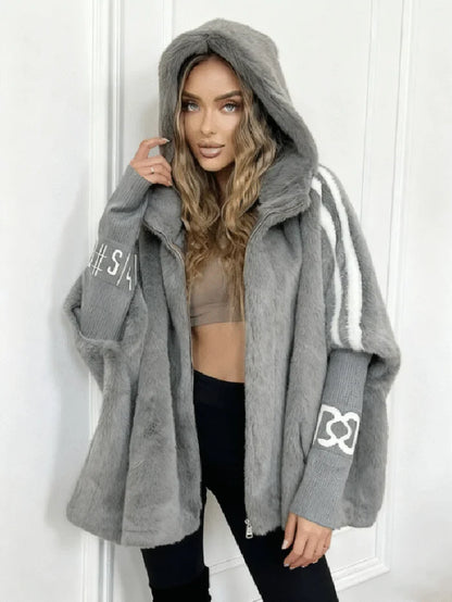 Furry Hooded Wool Winter Coats