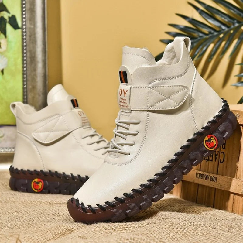 Modern Style Long Cross Lace Up Warm Winter Boots For Women