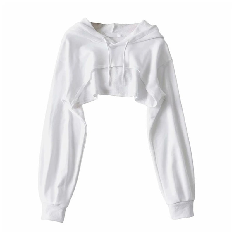 Black Long Sleeve Crisscross Down Casual Crops