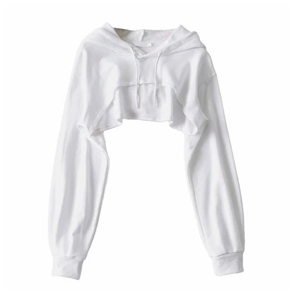 Black Long Sleeve Crisscross Down Casual Crops