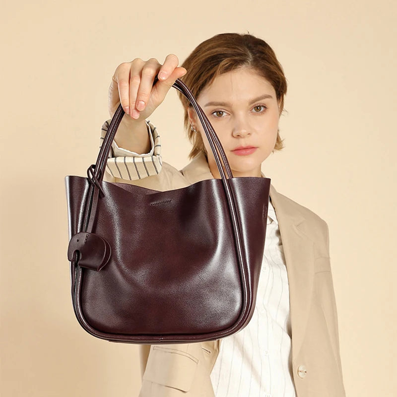 Casual Leather Brown Handbags