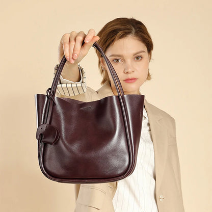 Casual Leather Brown Handbags